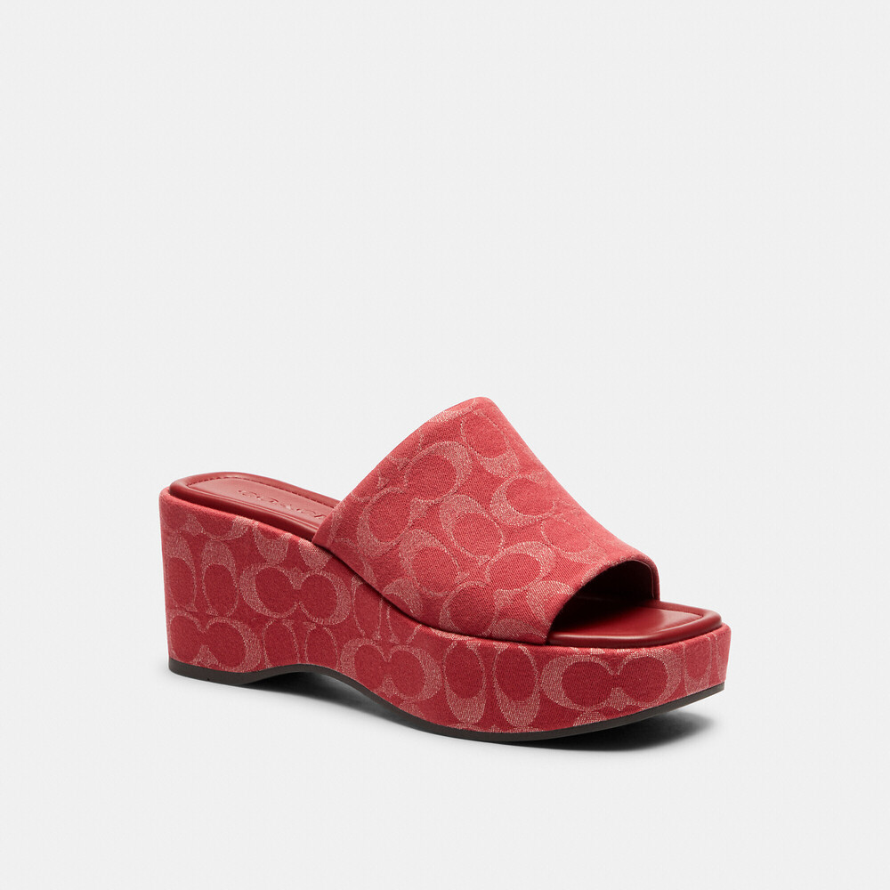Coach Outlet Phoebe Platform Sandal In Signature Denim 9.5